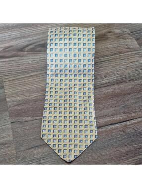 Jack Victor Montreal Gold And Blue 100% Silk Tie